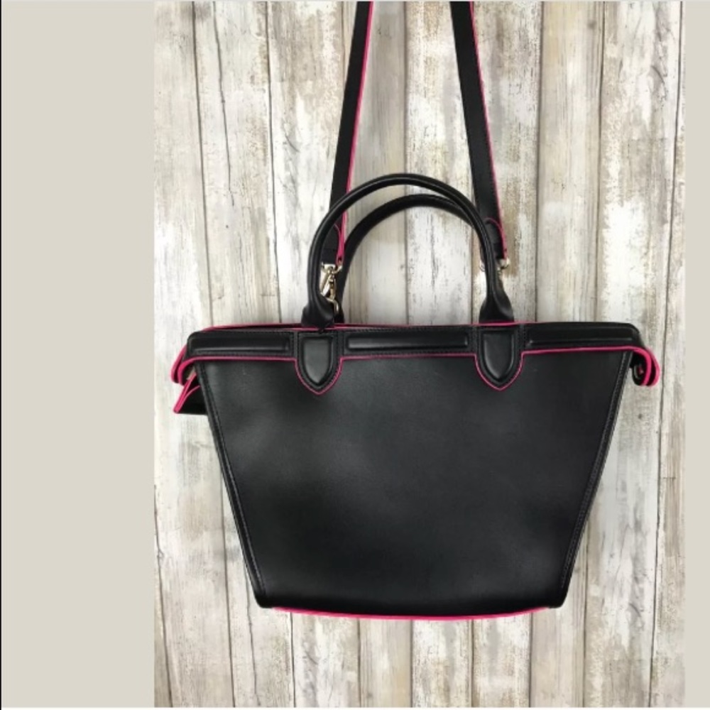 Longchamp Le Pliage Heritage Black Pink Leather - Picture 5 of 8